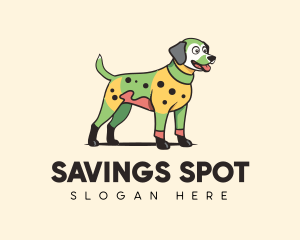 Colorful Costume Spotted Dog logo design