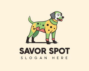 Colorful Costume Spotted Dog logo design