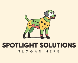 Colorful Costume Spotted Dog logo design