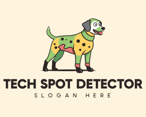 Colorful Costume Spotted Dog logo design