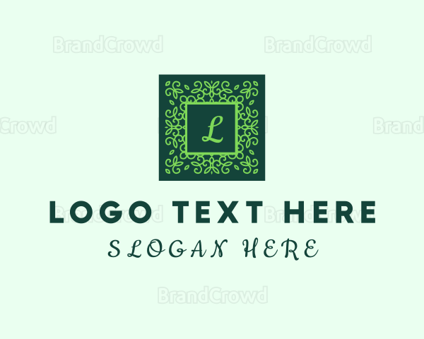 Green Botanical Frame Logo