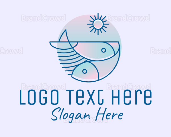 Ocean Fish Seafood Logo