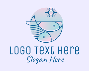 Ocean Fish Seafood Logo