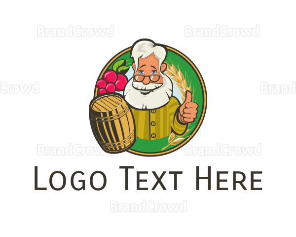 Grandpa Brewery Barrel Logo