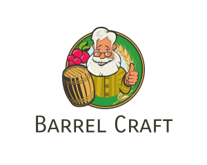 Barrel - Grandpa Brewery Barrel logo design