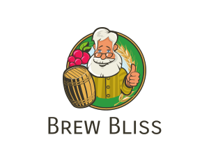 Brew - Grandpa Brewery Barrel logo design