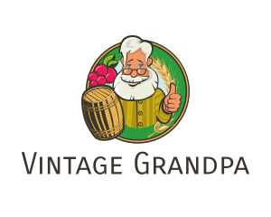 Grandpa Brewery Barrel logo design