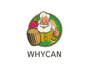 Old Man - Grandpa Brewery Barrel logo design