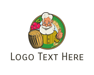 Man - Grandpa Brewery Barrel logo design