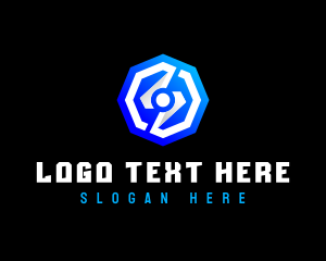 Octagon - Electricity Lightning Bolt logo design