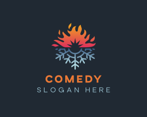 Ice Snowflake Flame  Logo
