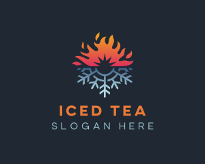 Ice Snowflake Flame  logo design