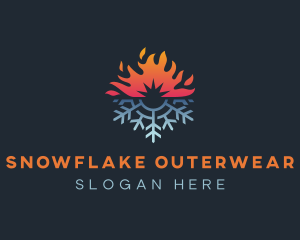 Ice Snowflake Flame  logo design