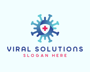 Virology - Virus Protection Shield logo design