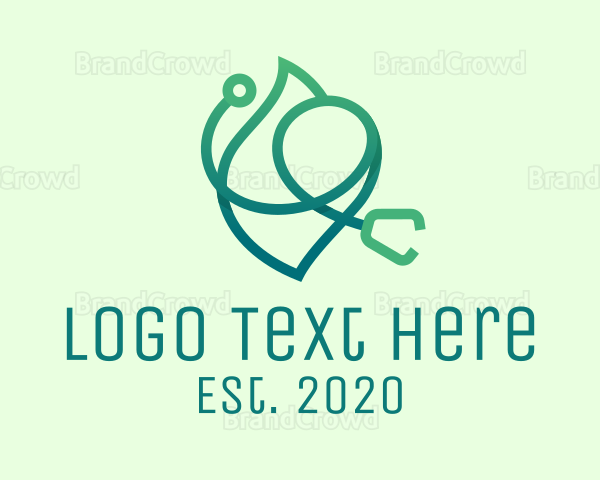 Green Medical Stethoscope Logo