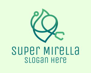 Green Medical Stethoscope Logo