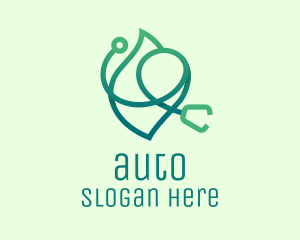 Green Medical Stethoscope Logo