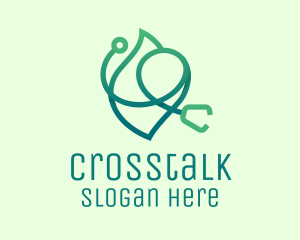 Green Medical Stethoscope Logo