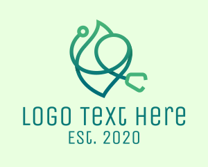 Med - Green Medical Stethoscope logo design