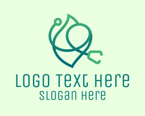 Green Medical Stethoscope Logo