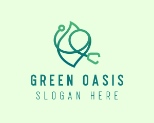 Green Medical Stethoscope logo design