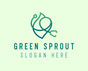 Green Medical Stethoscope logo design