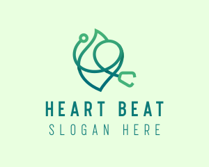 Stethoscope - Green Medical Stethoscope logo design