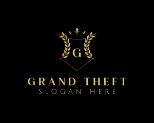 Golden - Golden Wheat Shield logo design