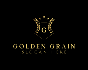 Golden Wheat Shield  logo design