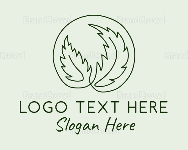 Organic Tropical Palm Leaf Logo