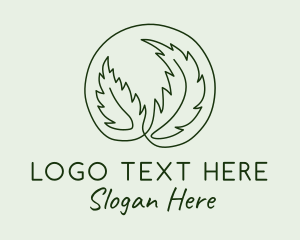 Indoor Plant - Organic Tropical Palm Leaf logo design