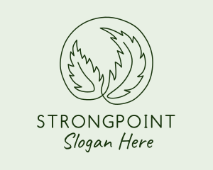 Organic Tropical Palm Leaf  Logo