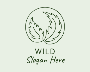 Organic Tropical Palm Leaf  Logo