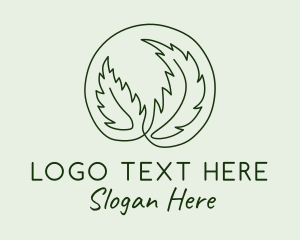 Organic Tropical Palm Leaf  Logo