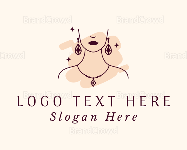 Makeup Woman Jewelry Logo