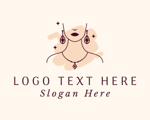 Makeup Woman Jewelry logo design