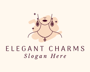 Makeup Woman Jewelry logo design