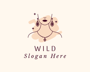 Makeup Woman Jewelry logo design