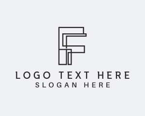 Interior Design - Architect Contractor Firm Letter F logo design