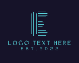 Letter E - Professional Neon Letter E logo design
