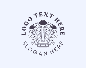 Shrooms - Herbal Fungus Mushroom logo design