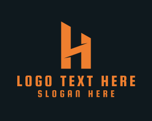 Industrial Construction Letter H logo design