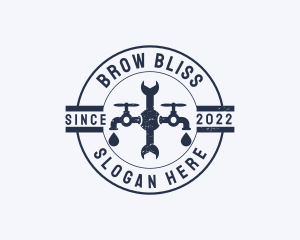 Plumbing Faucet Badge logo design