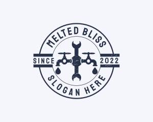 Plumbing Faucet Badge logo design