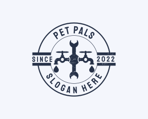 Plumbing Faucet Badge logo design