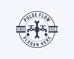 Plumbing Faucet Badge logo design