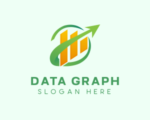 Bar Graph Arrow logo design