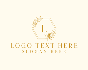 Hexagon - Floral Bee Nature logo design