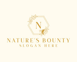 Floral Bee Nature logo design