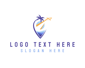 Palm Tree - Tourism Getaway Pin logo design